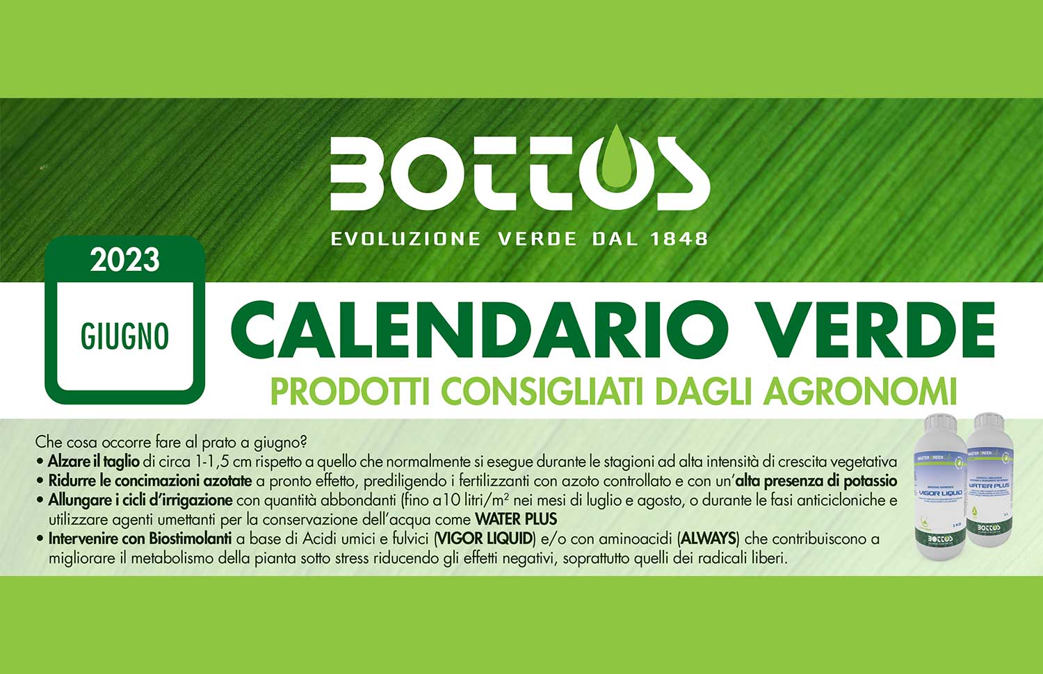Calendario verde Bottos Giugno 2023