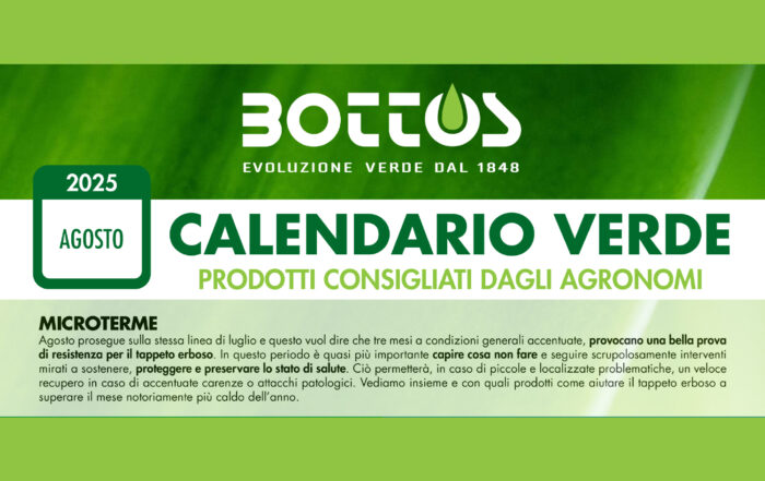 Calendario verde Bottos Agosto 2025